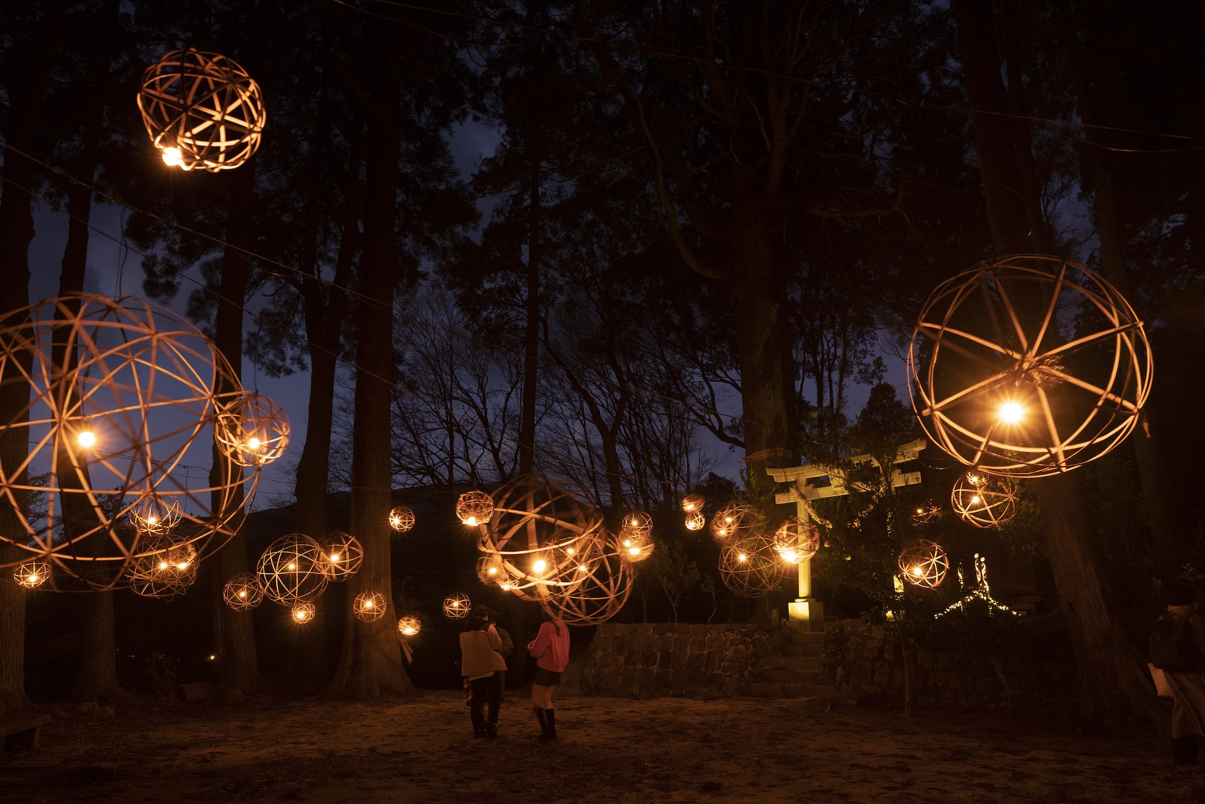 黒川温泉　湯あかりライトアップ