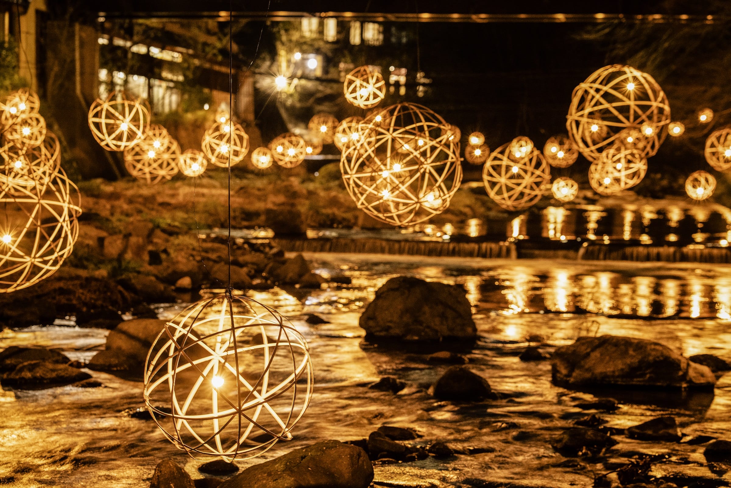 黒川温泉　湯あかりライトアップ