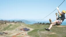 びわ湖の箱館山ジップライン営業開始