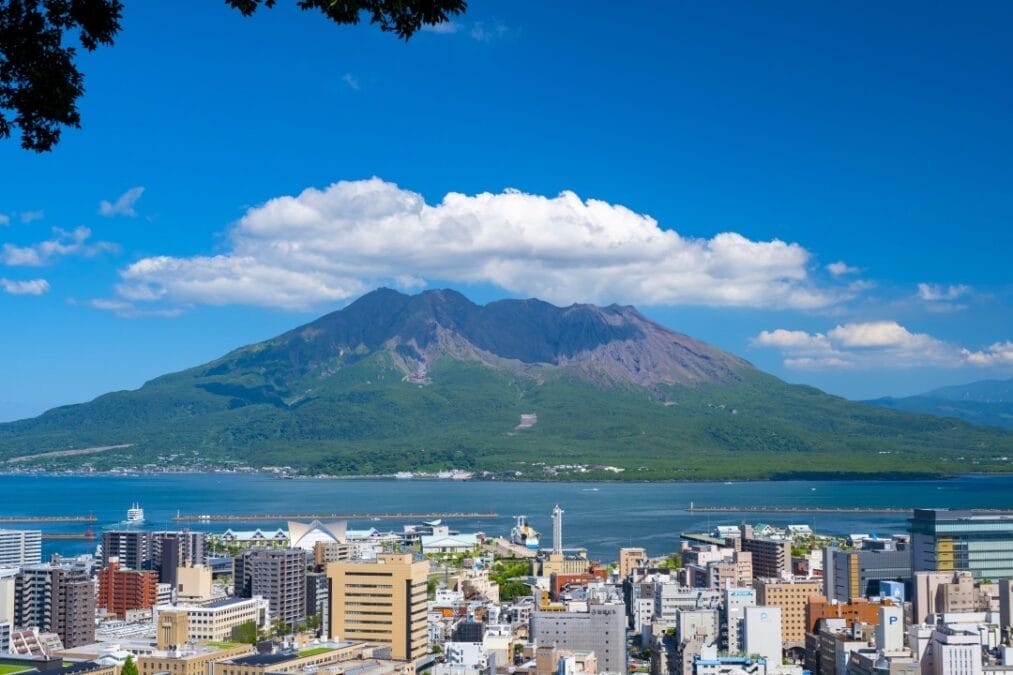 鹿児島市で城山展望台からの桜島