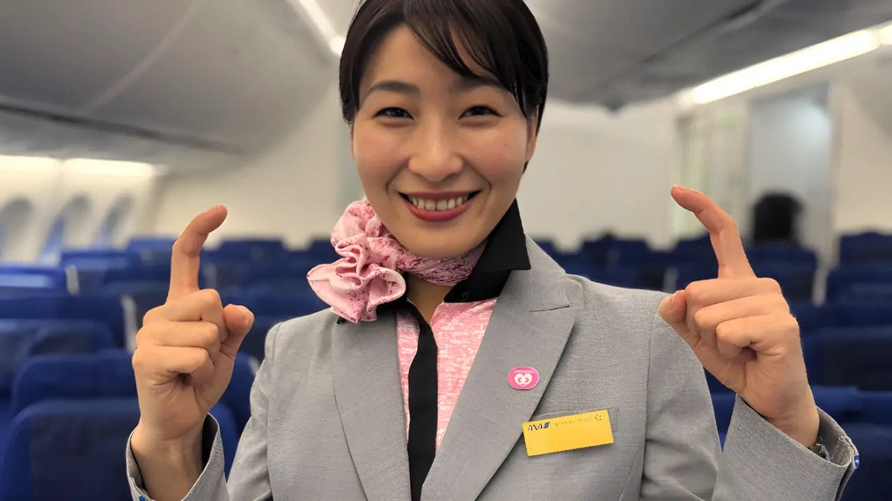 客室乗務員の女性