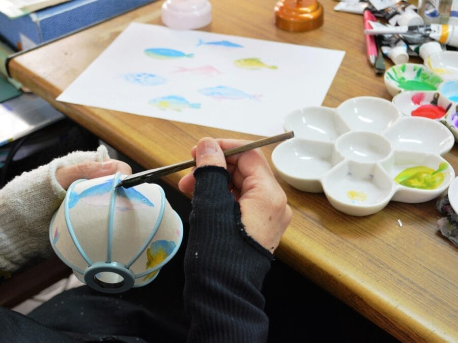 ぼんぼり絵付け