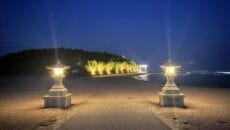 海岸から青島へのアプロ―チ
